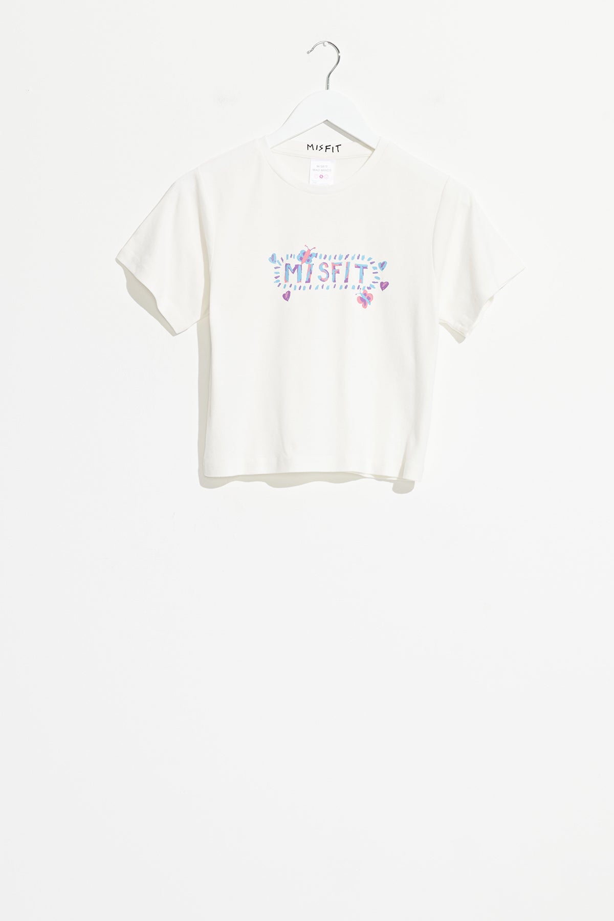 FRIENDS & STRANGERS BABY TEE - WASHED WHITE