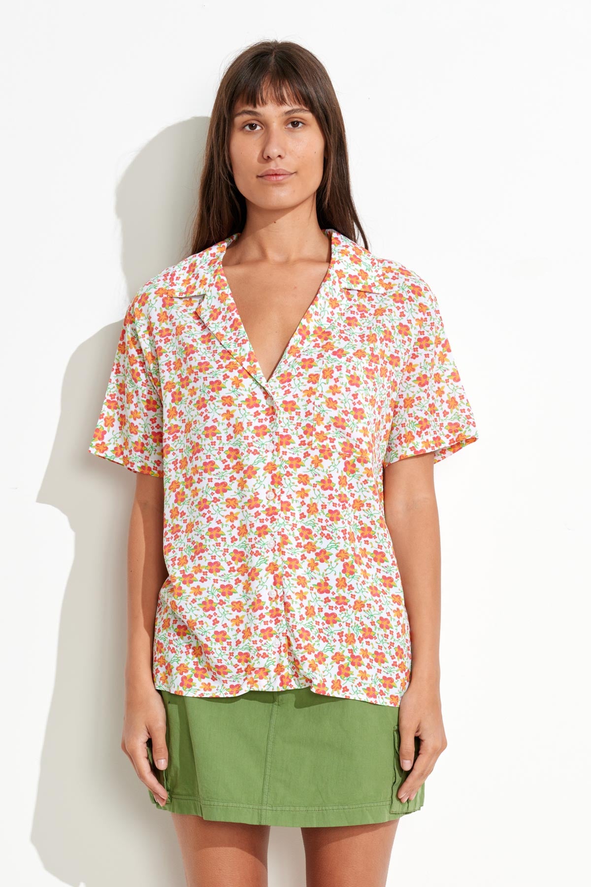 PRIMAVERA OS SHIRT - White Floral