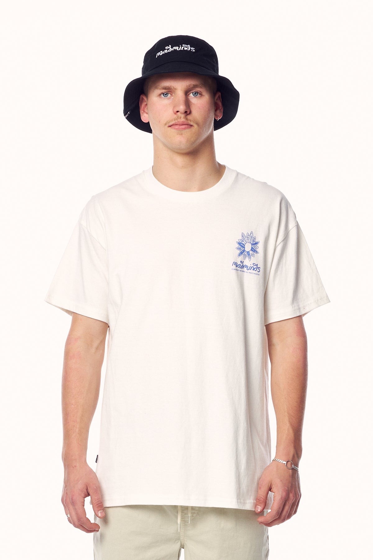 SATURN SATIN 50/50 SS TEE - WASHED WHITE