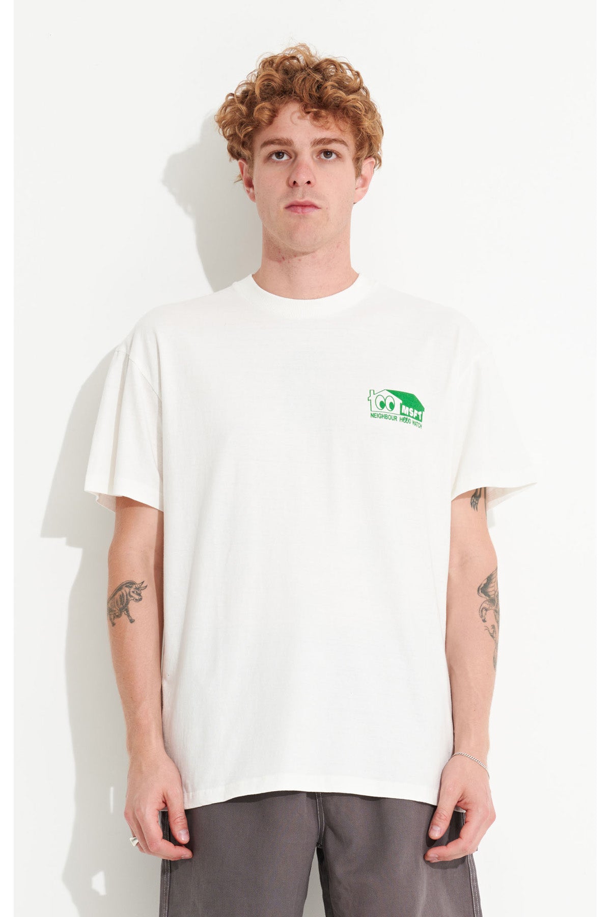 HOOD WATCH 50-50 SS TEE - Pigment Thrift White | Misfit Shapes