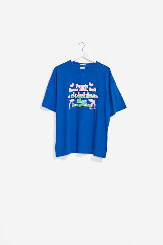 DOLPHINS KNOW OS TEE - Royal Blue
