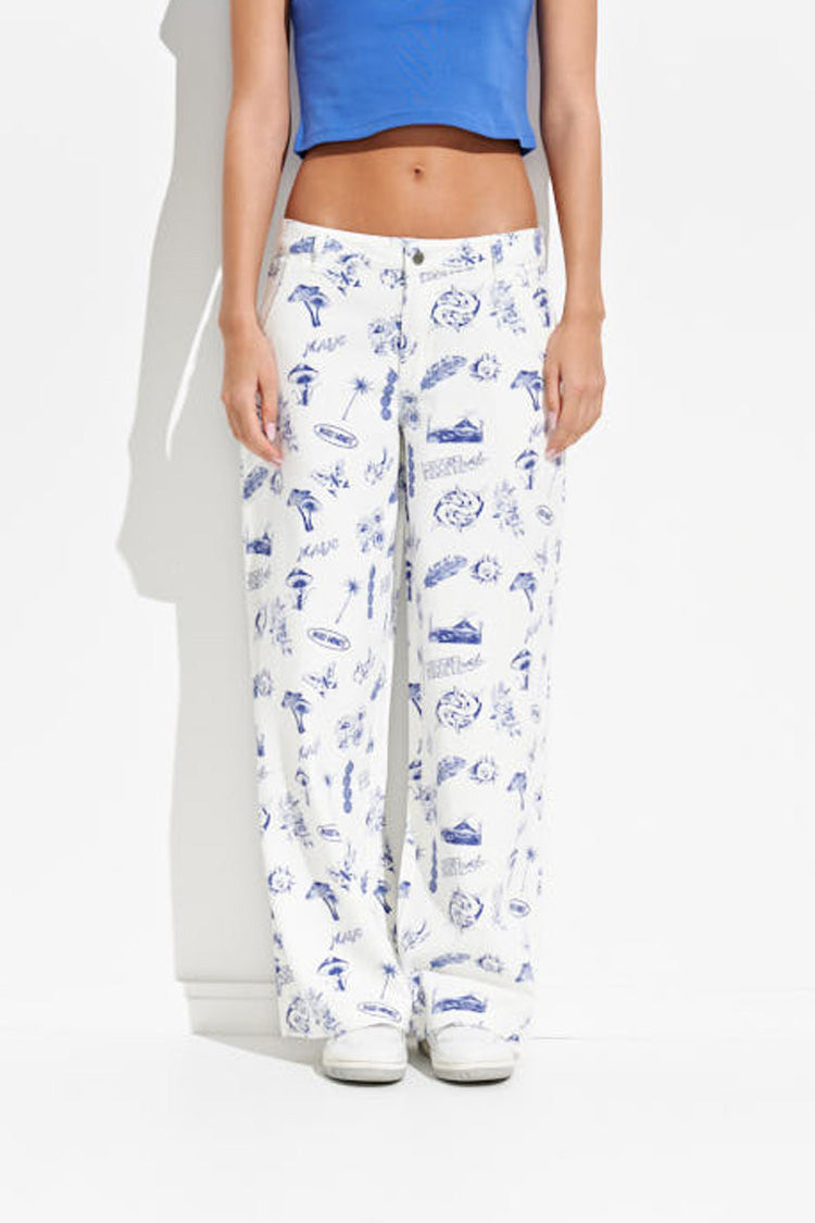 HEAVENLY PEOPLE PANT - WHITE ROYAL BLUE
