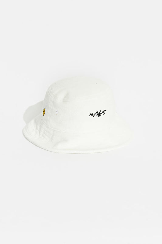 TRUST DROPS BUCKET HAT - White